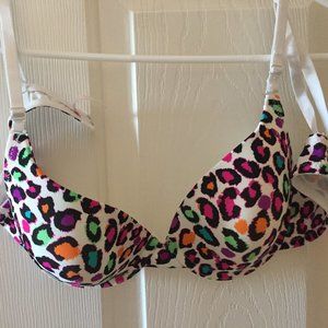 Bronzini Colorful Leopard Print Bra 38B